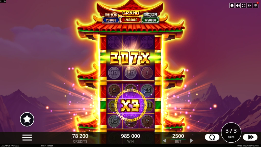 Jackpot Pagoda Hold and Win Bonus